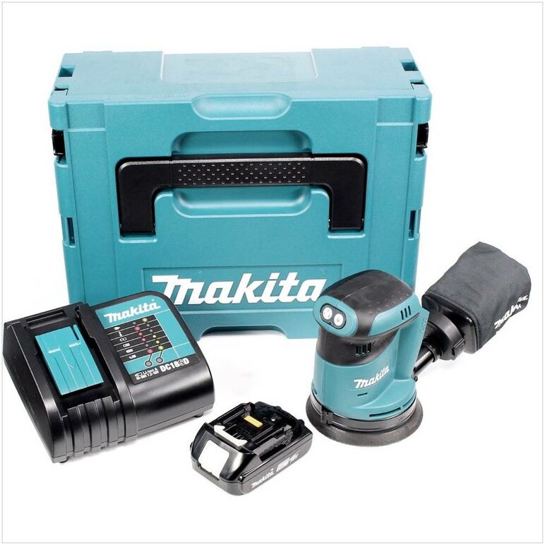 Makita DBO180SA1J Akku-Exzenterschleifer 18V 125mm + 1x Akku 2,0Ah + Ladegerät + Koffer, image 