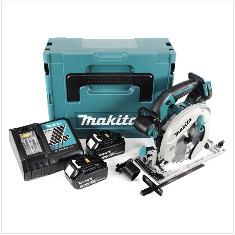 Makita DHS680RFJ Akku-Handkreissäge 18V Brushless 165mm + Parallelanschlag + 2x Akku 3,0Ah + Ladegerät + Koffer + Sägeblatt, image 